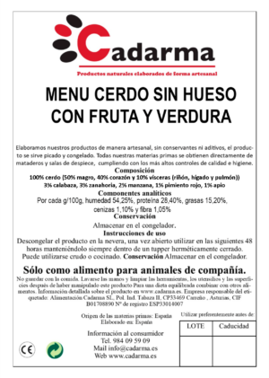 Menú cerdo sin hueso 1KG
