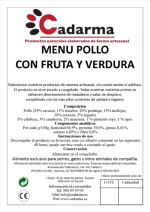 Menú completo de pollo