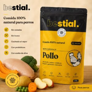 Menú de pollo en sobre para perros Bestial